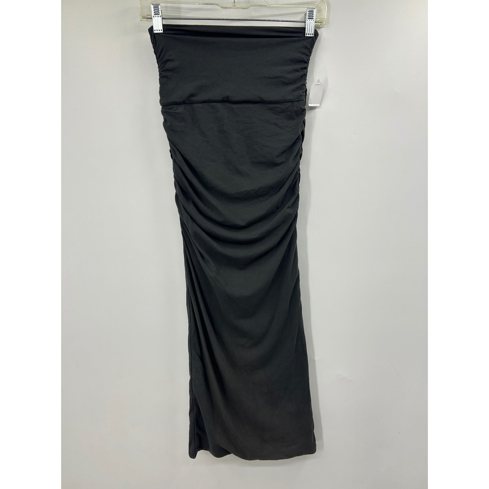 Standard James Perse Ruched Tube Skirt Black Charcoal Grey Size Small